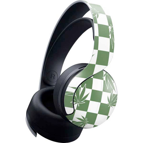 Marijuana Green Checkered PlayStation PS5 Skins